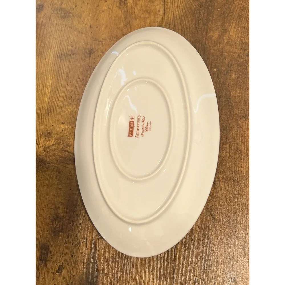 Vintage Sheffield Anniversary Gravy‎ Boat & Plate Made in Japan